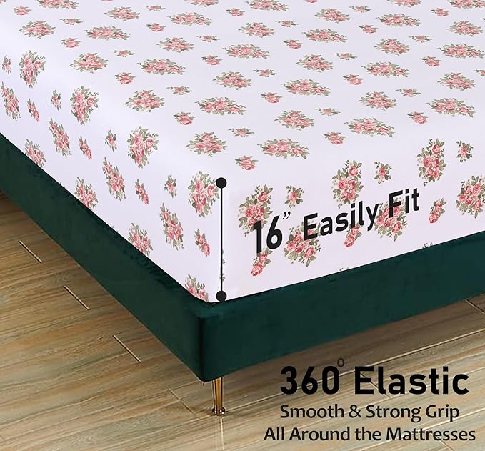 RUVANTI Flannel Sheets Queen Size - 100% Cotton Double Brushed Bed Sheets, Deep Pockets 16 Inches Queen Sheet Set, All Seasons Breathable & Extra Soft - Warm & Cozy, 4 Piece, Bali