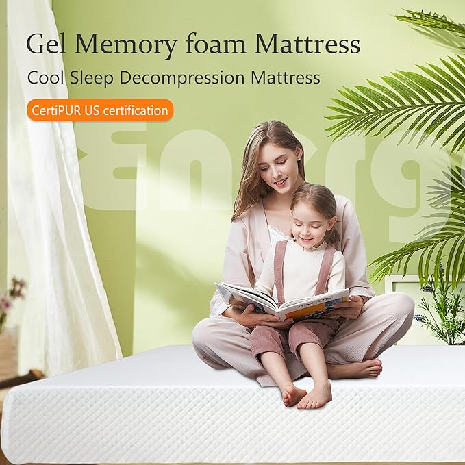 BestMassage | 12 Inch King Mattress | Gel Memory Foam | Medium Firm Feel | White | Bed in a Box, CertiPUR-US Certified | Pressure Relief, Cooling Ventilated Foam | Breathable Knit Cover