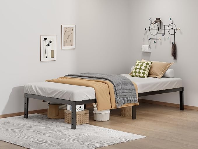 Metal Bed Frame Twin XL Size - 12 Inch Heavy-Duty Twin XL Platform Bed Frame No Box Spring Needed, Easy Assembly, Noise-Free, Sturdy Mattress Foundation, Underbed Storage Space