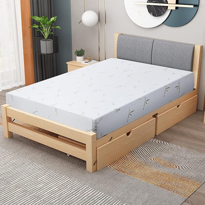 BestMassage | 8 Inch King Mattress | Gel Memory Foam | Medium Firm Feel | White | Bed in a Box, CertiPUR-US Certified | Pressure Relief, Cooling Ventilated Foam | Breathable Knit Cover