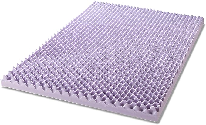 Best Price Mattress 4 Inch Egg Crate Memory Foam Mattress Topper with Soothing Lavender Infusion, CertiPUR-US Certified, Dorm Essentials, Twin XL