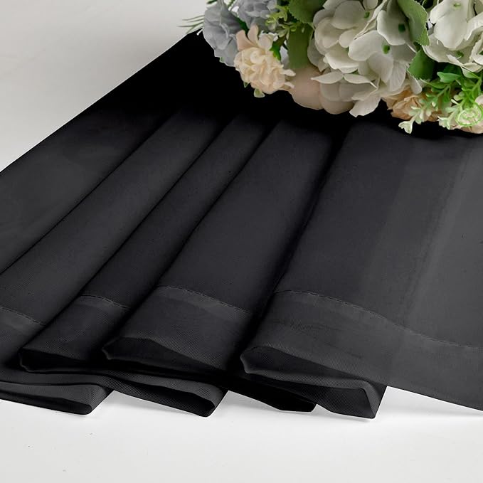 Aiyufeng Black Sheer Curtains 63 Inches Long Light Weight Soft Semi Voile Drapes, Window Curtain Sheers Elegant Rod Pocket Top for Bedroom Living Room, Each is 40W x 63L