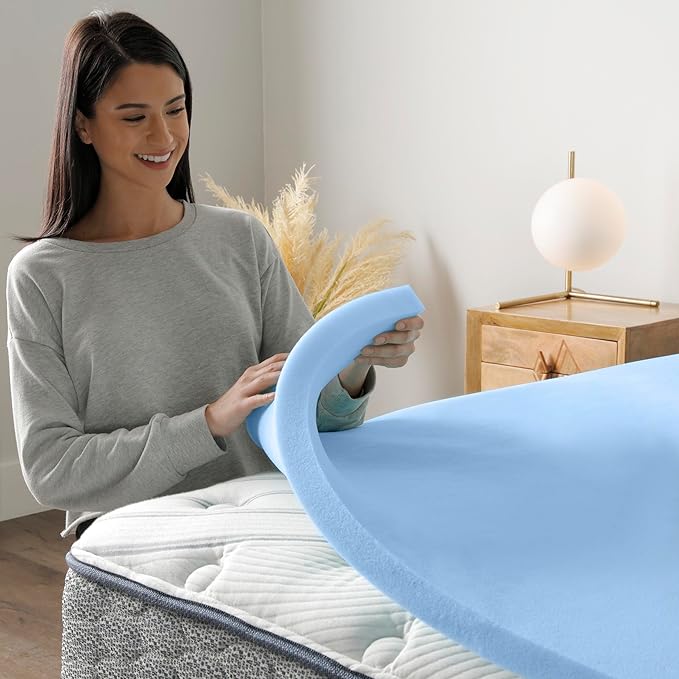 Serta Comfort Cool Memory Foam Mattress Topper, 1.5 Inch, Queen