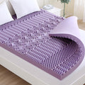 MUXHOMO 3 Inch King Size Mattress Topper, 7-Zone Gel Infused Mattress Topper, Egg Crate Foam Mattress, Lavender Cooling Gel Infused Bed Pad, CertiPUR-US Certified (76"×80", Lavender)