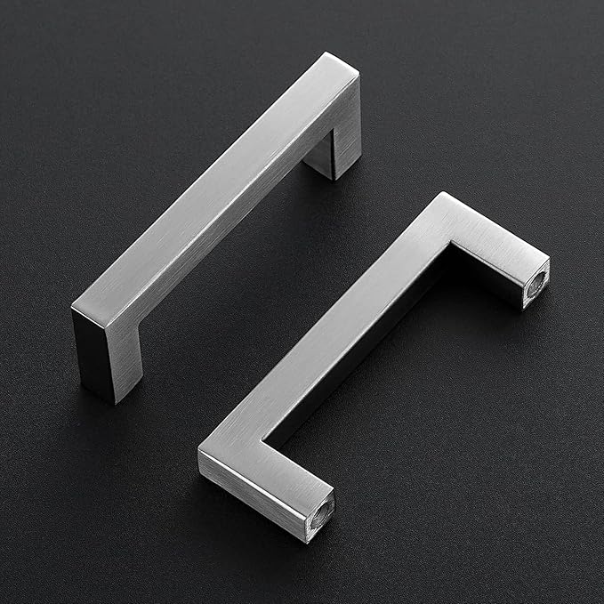 Ravinte 15 Pack Brushed Nickel Kitchen Cabinet Handles 3-1/2 Inch Cabinet Pulls Square Kitchen Hardware for Cabinet Drawer Pulls Drawer Handles Come with Screwdriver