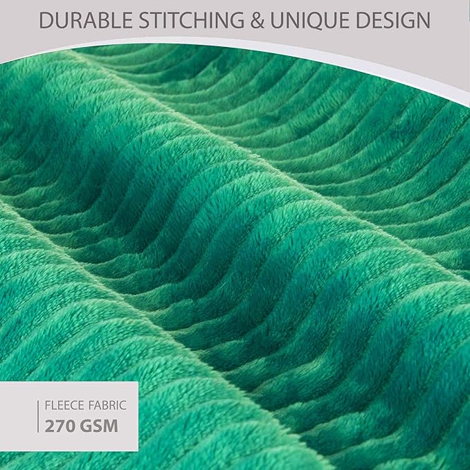 GO Premium Ultra Soft Fleece Blanket, Super Large Queen Size - Emerald Green Color, Perfect Cozy Gift, Super Warm Comfy - ECO-Certified, Hypoallergenic, 90" x 90"