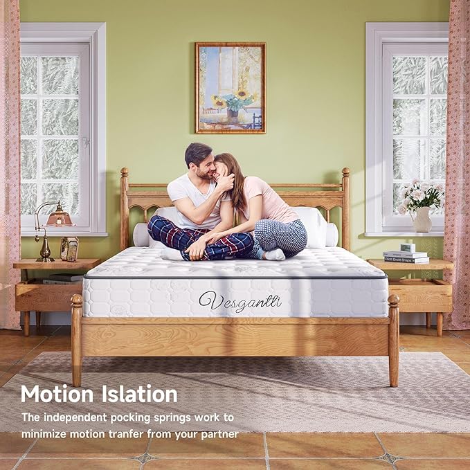Twin XL Mattress 10 Inch-Hybrid Mattress in a Box-Individual Pocket Springs with Breathable Memory Foam College Dorm Room Essentials-Extra Long Twin Size Bed-Medium Firm Feel for Youth and Kids