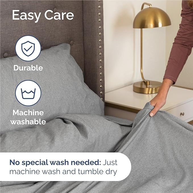 Full 6 Piece Sheet Set - Comfy Breathable & Cooling - Soft Hotel Luxury Bedding Set with 8-16 Inch Deep Pockets - 1 Flat & 1 Fitted Sheet & 4 Pillowcases - Wrinkle Free & Easy Care - Heathered Grey