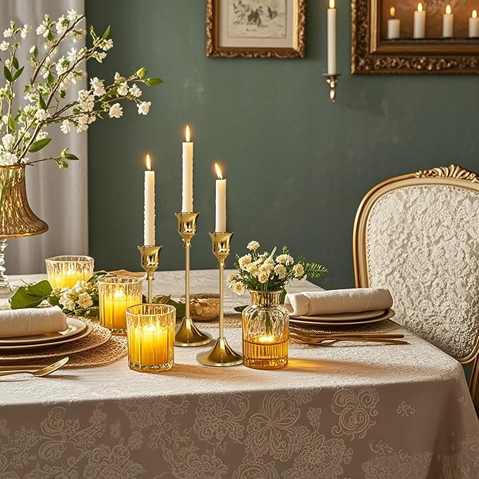 Candlestick Holders Gold, 12 Packs Taper Candle Holder for Candlesticks, Candle Sticks Holder Decor for Home Decor