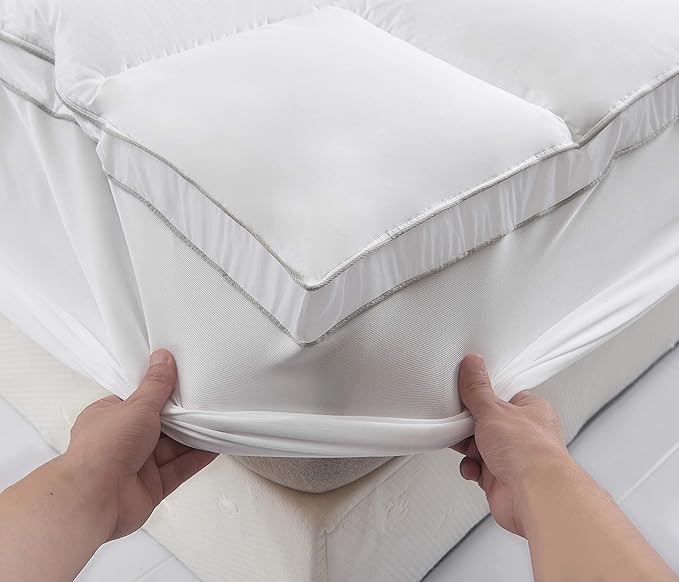 COMFORT BOOST™ Extra Thick, Cooling Mattress Topper — Pillowtop, Down Alternative Mattress Pad with Deep Pockets (8-21" Depth) Fits All Mattress Sizes, Helps Ease Back Pain & Protects Mattress — Full