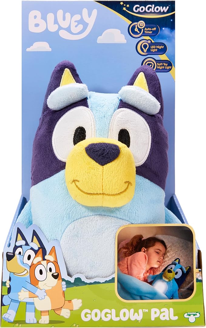 Bluey Goglow Pal Light Up Nightlight, 2-in-1 Interactive Snuggly Toddler Light, Soothing Night Light for Kids of Ages 2+