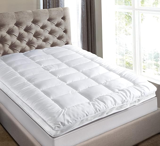 Niagara Microfiber Twin Mattress Topper - Pillow Top Mattress Cover Quilted Fitted Cooling Topper for Back Pain Deep Pocket Fits 20 Inches (39x75 Inches)