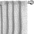 Ambesonne Geometric Window Curtains, Continuous Pattern with Abstract Concave Shapes and Triangles Print, Lightweight Decor 2-Panel Set with Rod Pocket, Pair of - 28" x 95", Charcoal Grey and White