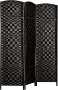 Rose Home Fashion 6 ft Tall Room Divider, Room Dividers and Folding Privacy Screens, 15.7in Privacy Screen 3 Panel Partition Temporary Wall Separation for Private, Black
