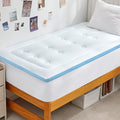 Hansleep Memory Foam Twin Mattress Topper Viscose Derived from Bamboo, Pillow Top Mattress Topper Twin with Deep Pocket, Breathable Mattress Pad for Back Pain Relief, 39" x 75", White