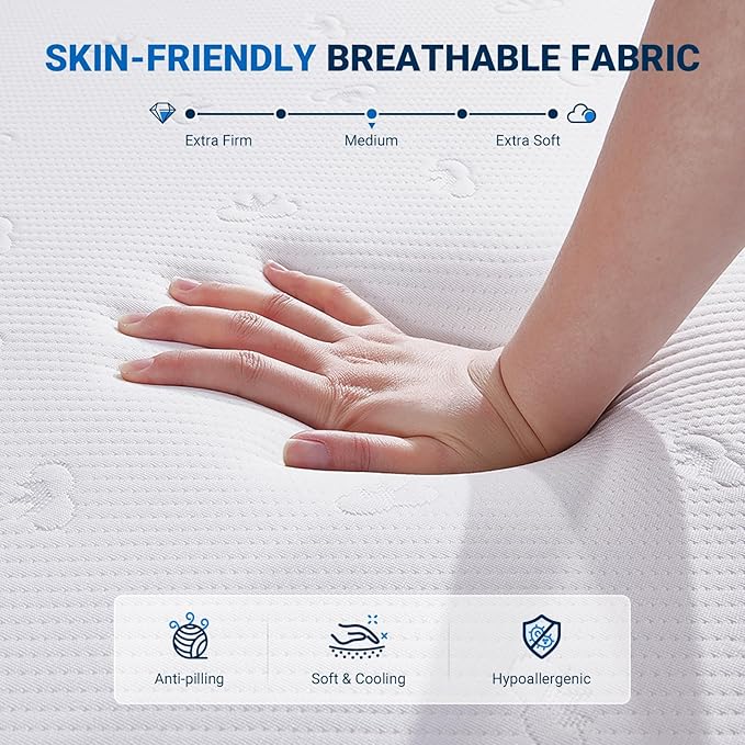 Avenco 10 Inch Full Size Mattress, Bamboo Charcoal Memory Foam Full Mattress in a Box for Cool Sleep & Pressure Relief, Medium Firm Full Bed Mattresses CertiPUR-US Certified