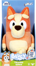 Bluey Sound Effects Talking Bingo Plush Toy, 13” Soft Bingo Toy, Interactive Stuffed Animal with 9 Different Phrases, Musical Toys for Kids