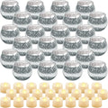 Rtteri 24 Set Votive Candle Holders Wedding Centerpiece Table Decorations Speckled Mercury Glass Votive Candle Holders with Tea Lights Birthday Party Decorations for Home (Silver)