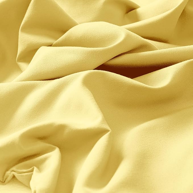 LuxClub 3 PC Sheet Set Bed Sheets Deep Pockets 16" Eco Friendly Wrinkle Free Cooling Machine Washable Hotel Bedding Silky Soft - Lemon Twin