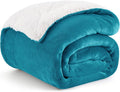 Bedsure GentleSoft Sherpa Fleece Throw Blanket Twin Size for Couch - Thick and Warm Throw for Women and Men, Soft Fuzzy Plush Twin Blanket for Winter, Teal, 60x80 Inches