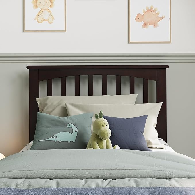 AFI, Mission Twin Solid Wood Headboard with Attachable Charger, Espresso
