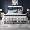 Yaheetech Classic Metal Platform Bed Frame Mattress Foundation with Victorian Style Iron-Art Headboard/Footboard/Under Bed Storage/No Box Spring Needed/Full Size White