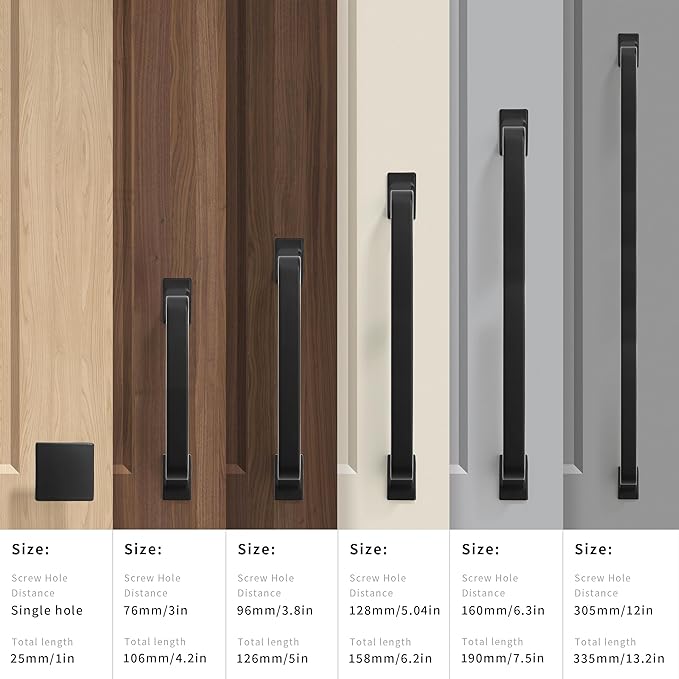 khtumeware 10 Pack 5 Inch Cabinet Handles - Matte Black Pulls and Drawer Hardware for Cabinets