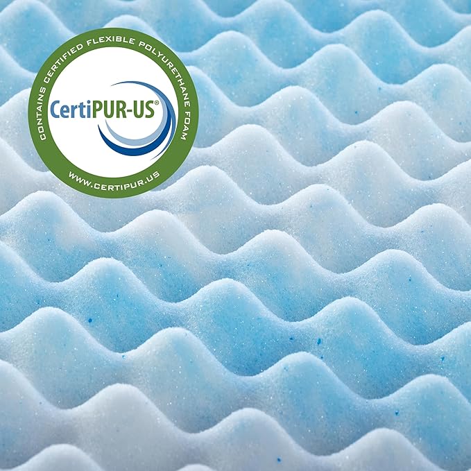 ZINUS 2 Inch Swirl Gel Cooling Memory Foam Mattress Topper, Smaller, More Convenient WonderBox Packaging, Cooling, Airflow Design, CertiPUR-US Certified, King