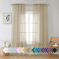 Aiyufeng Taupe Sheer Curtains 96 Inches Long 2 Panels Set, Semi Transparent Voile Rod Pocket Sheer Window Drapes for Bedroom Bed Canopy Living Room Dining Wedding Party Backdrop, 42W x 96L inch