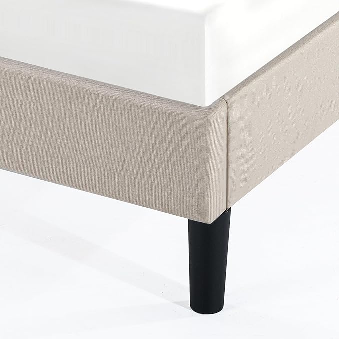 ZINUS Ibidun Upholstered Platform Bed Frame, Mattress Foundation, Wood Slat Support, No Box Spring Needed, Eco Friendly WonderBox (TM), Easy Assembly, Soft Beige, Queen