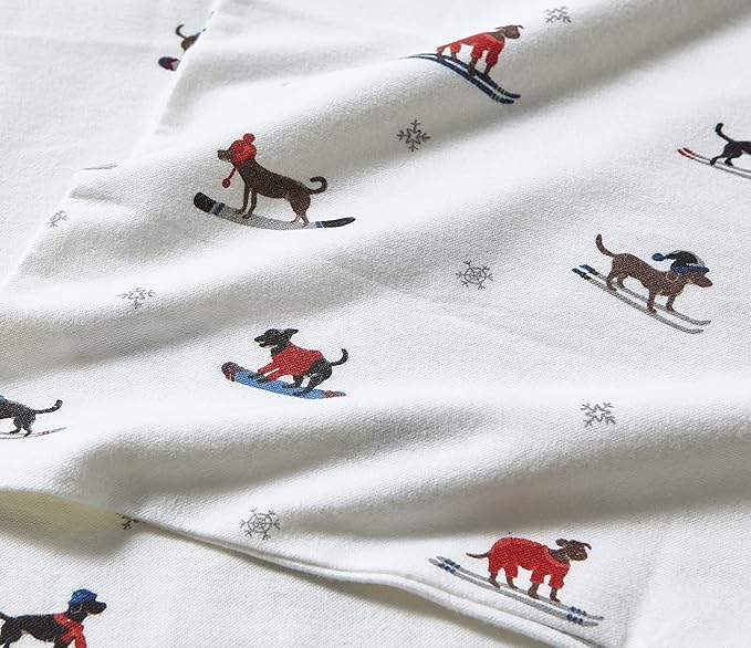 Eddie Bauer - Flannel Sheets Full Size, Anti-Pilling & Wrinkle Resistant Cotton, Touchably Soft for All-Season Comfort - Bed Sheets with Matching Pillowcase & Fitted Sheet (Ski Patrol White)