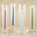 Hurricane Candle Holder Thickened Ribbed Cylinder Covers Taper Candle Sticks Holder Glass Tall Candlesticks Holders Centerpiece for Wedding Dining Table, 4 Pcs