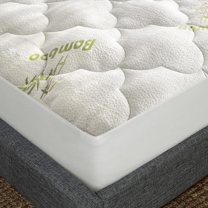 Air Mattress Cover Full Size Mattress Topper, Viscose Made from Bamboo Quilted Mattress Pad Topper, Noiseless Extra Plush Pillow Top Mattress Topper Full (15-23'' Deep Pocket)