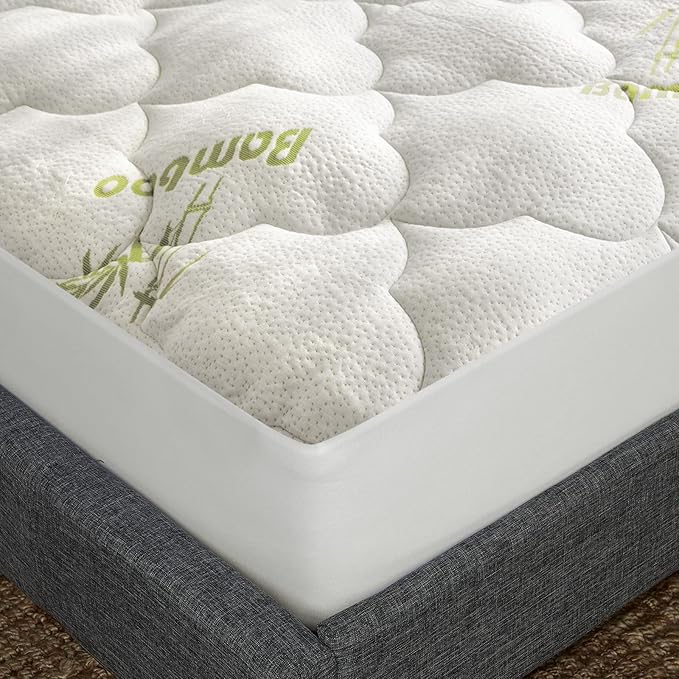 Air Mattress Cover Twin Size, Thick Viscose Made from Bamboo Quilted Mattress Topper for Kids, Noiseless Extra Plush Pillow Top Pad Fits 15-23 Inches Deep Mattresses