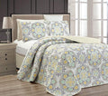 Fancy Collection 3 Pc Bedspread Bed Cover Over Size New (King/California King, Yellow Medallion)