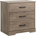 Prepac Rustic Ridge Farmhouse Nightstand Bedside Table, Brown Nightstand for Bedroom, End Table with 3 Drawers 16.25"D x 27.5"W x 26.75"H