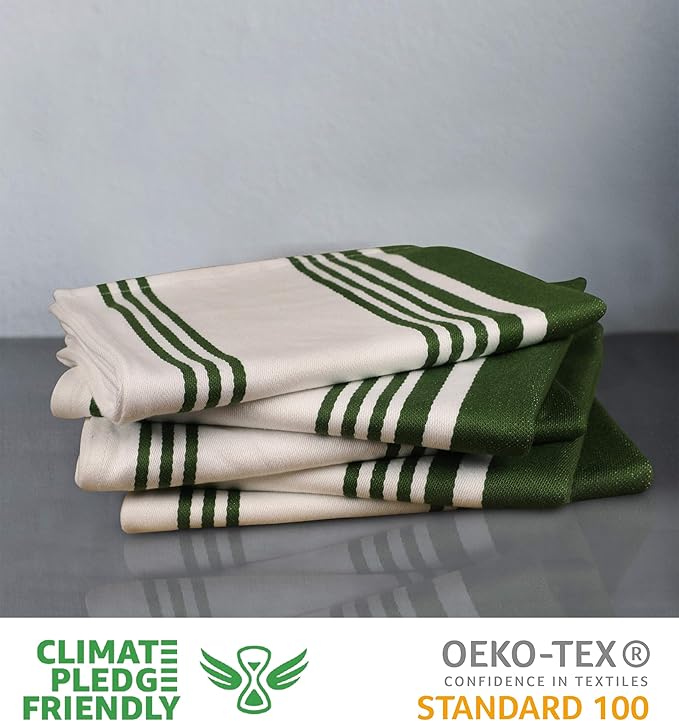 Urban Villa Kitchen Towels 100% Cotton Pack of 3, Highly Absorbent Quick Drying Super Soft Premium Dish Towels 20x30 Inch for Kitchen with Hanging Loop Hand & Tea Towels - Yellow/White