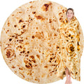 Jorbest Burritos Tortilla Throw Blanket Birthday Gifts for Adult and Kids, Realistic Tortilla Food Blanket Funny Gifts for Women Men Teen Mom Dad, 285 GSM Soft Flannel Taco Blanket (Tan, 60 inches)
