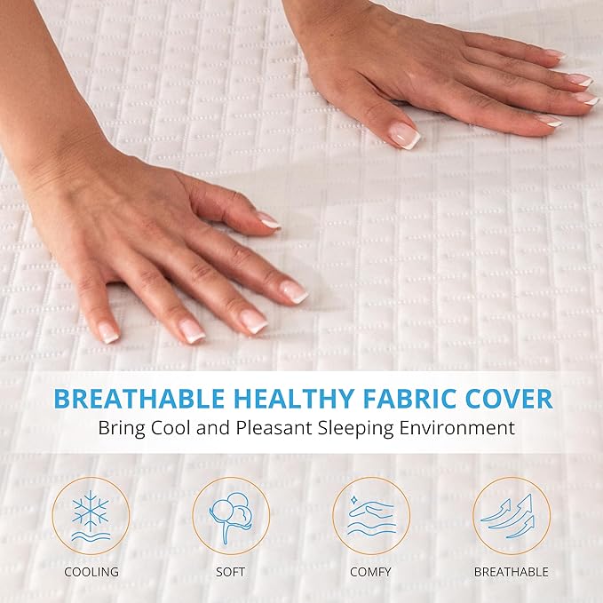 EGO Gel Memory Foam Mattress Topper, 4 Inch Twin XL with Removable Breathable Soft Cover, Cooling Bed Topper for Comfort Body Support & Pressure Relief, CertiPUR-US Certified