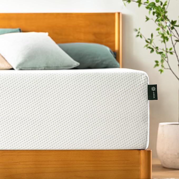 ZINUS 12 Inch California King Green Tea Memory Foam Mattress [New Version], Fiberglass free, Medium Firm Feel, Zoned Pressure Relief, Certified Safe Foams & Fabric, Mattress in A Box