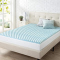 ZINUS 2 inch Swirl Gel Cooling Memory Foam Mattress Topper, Cooling Airflow Design, CertiPUR-US Certified, Light Blue, Full
