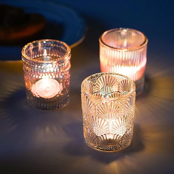 70pcs Assorted Votive Candle Holders - Colorful Glass Tea Lights Candle Holder in Bulk, Tealight Candle Holder for Table Centerpiece Wedding Decor Home Decoration