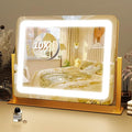 FENNIO Vanity Mirror with Lights, 12" x 16" Lighted Makeup Mirror with Smart Touch Control, 3 Color Modes & Brightness Adjustable, LED Makeup Mirror with 10X Magnification, 360° Rotation （Gold