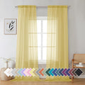 Aiyufeng Yellow Sheer Curtains 2 Panel Sets 90 Inches Long - Transparent Light Weight Soft Yellow Window Treatment Panels for Study Room/Living Room/Guest Room, Per Panel W42 X L90 inches