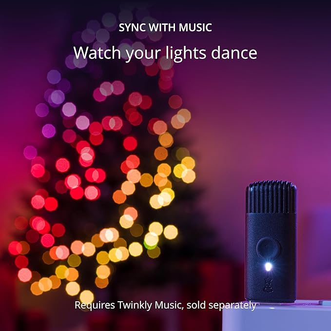 Twinkly Strings 250 RGB LEDs, in- and Outdoor LED Light String, Smart Multicolor LED Lights, Compatible with HomeKit, Alexa and Google Home, Gaming, IP44, App Control, Black Wire, 65.6ft