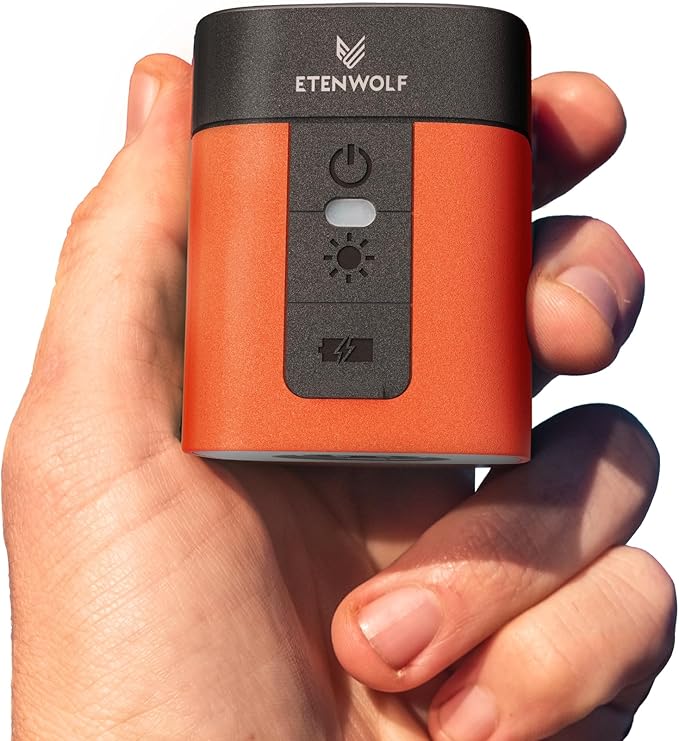 ETENWOLF AIR 3 Air Pump for Inflatables with 2600 mAh Battery & Camping Light, Ultra-Fast and Mini Electric Air Pump, Inflate Deflate for Air Mattress, Pool Floats, Vacuum Storage Bags