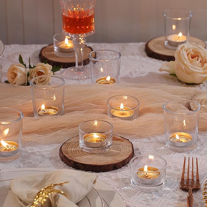 72pcs Clear Assorted Votive Candle Holders, Glass Candle Holder for Wedding Decor, Tealight Candle Holder for Table Centerpiece, and Party Decor