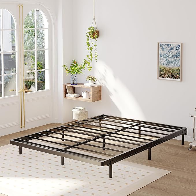 California King Box Spring Bed Base 2 Inch, Low Profile Metal Cal King Box Spring Bunkie Board 2 Inch, 3000 Lbs Max Weight Capacity Mattress Foundation, Noise-Free, Easy Assembly