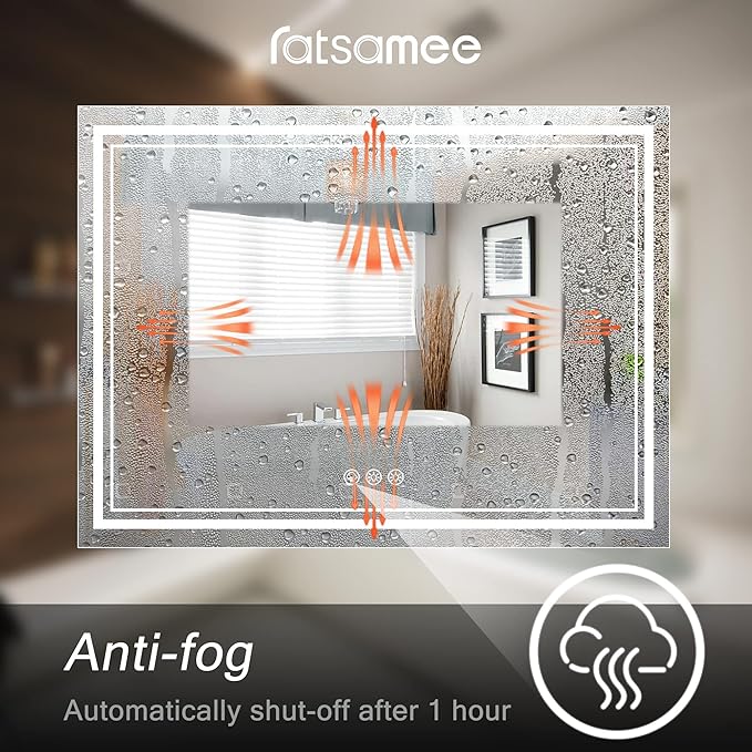 84x40 Inch Led Mirror for Bathroom with Front Light and Backlit, Dimmable Anti Fog Wall Bathroom Mirror with Led Lights, Water Proof, Decor Vanity Mirror