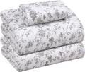 RUVANTI Flannel Sheets Twin Size - 100% Cotton Double Brushed Twin Sheets Set, Deep Pockets 16 Inches, All Seasons Breathable & Extra Soft Bed Sheets, Warm & Cozy, 3 Piece, Vintage Flora